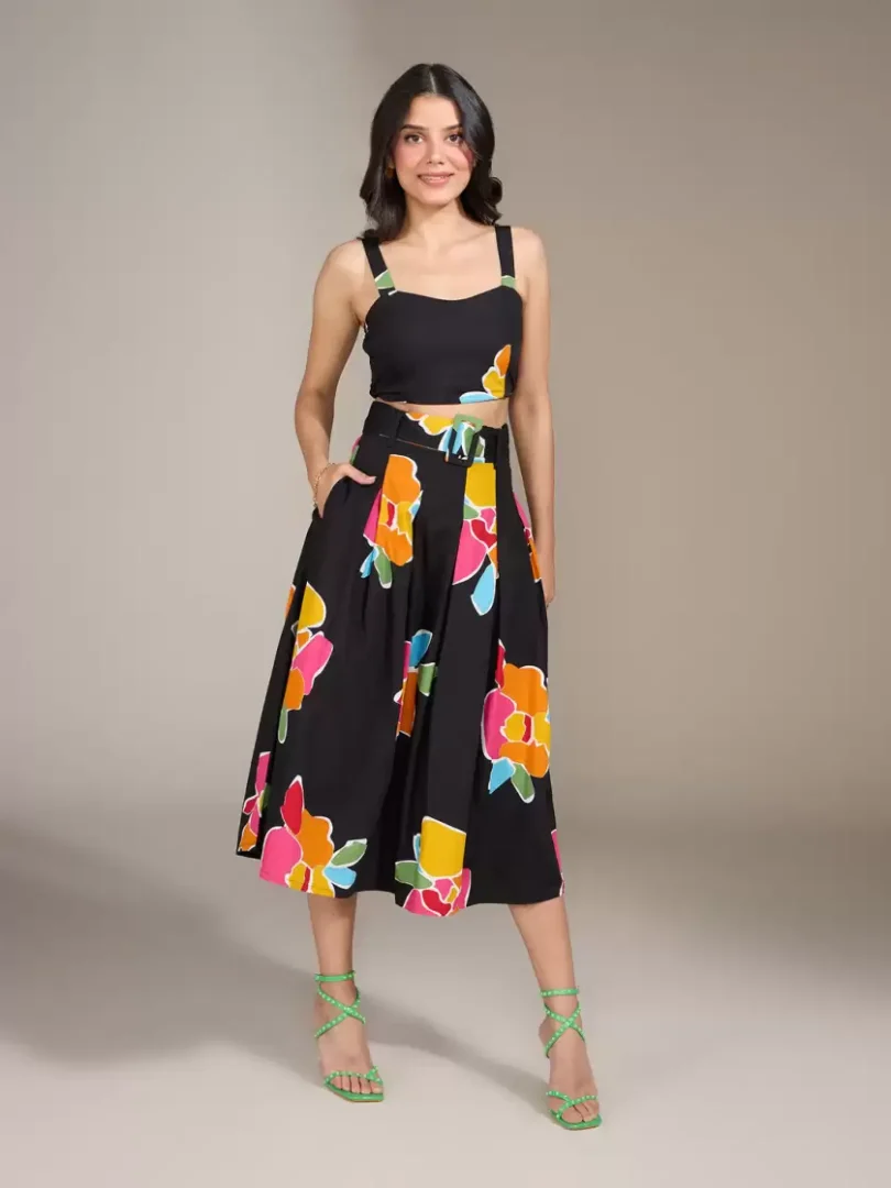 FlageFerray Women Fit and Flare Multicolor Dress